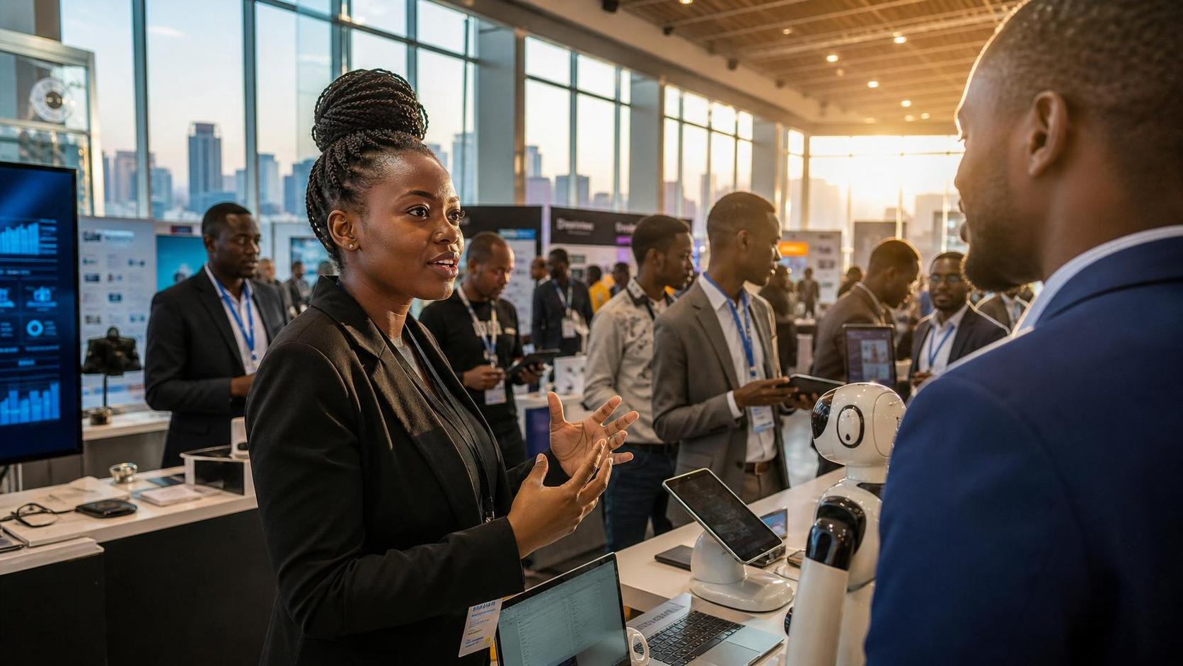 African founders and investors at a Nairobi technology expo