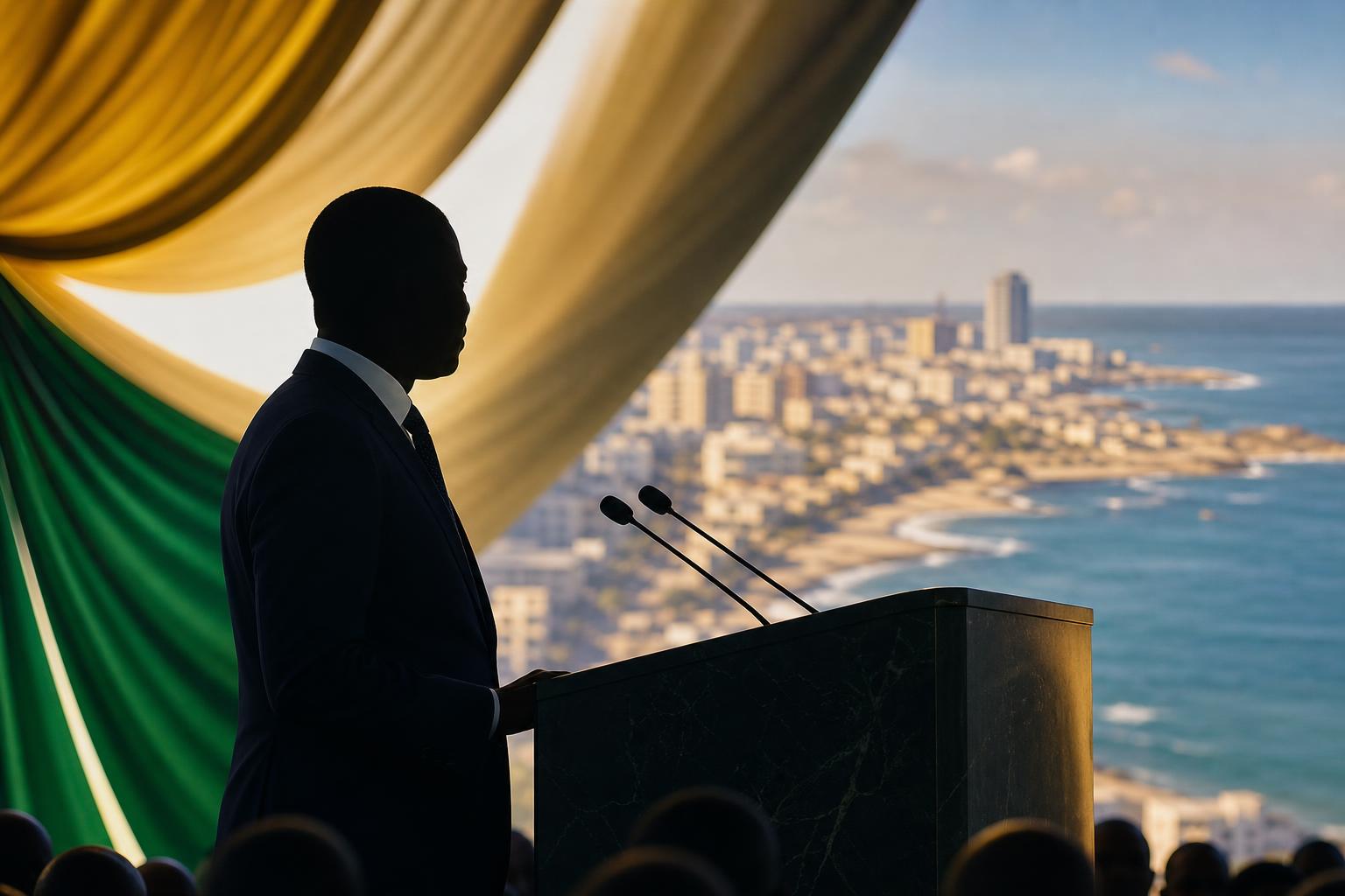 Editorial image representing Senegalese diplomacy and African leadership at the United Nations