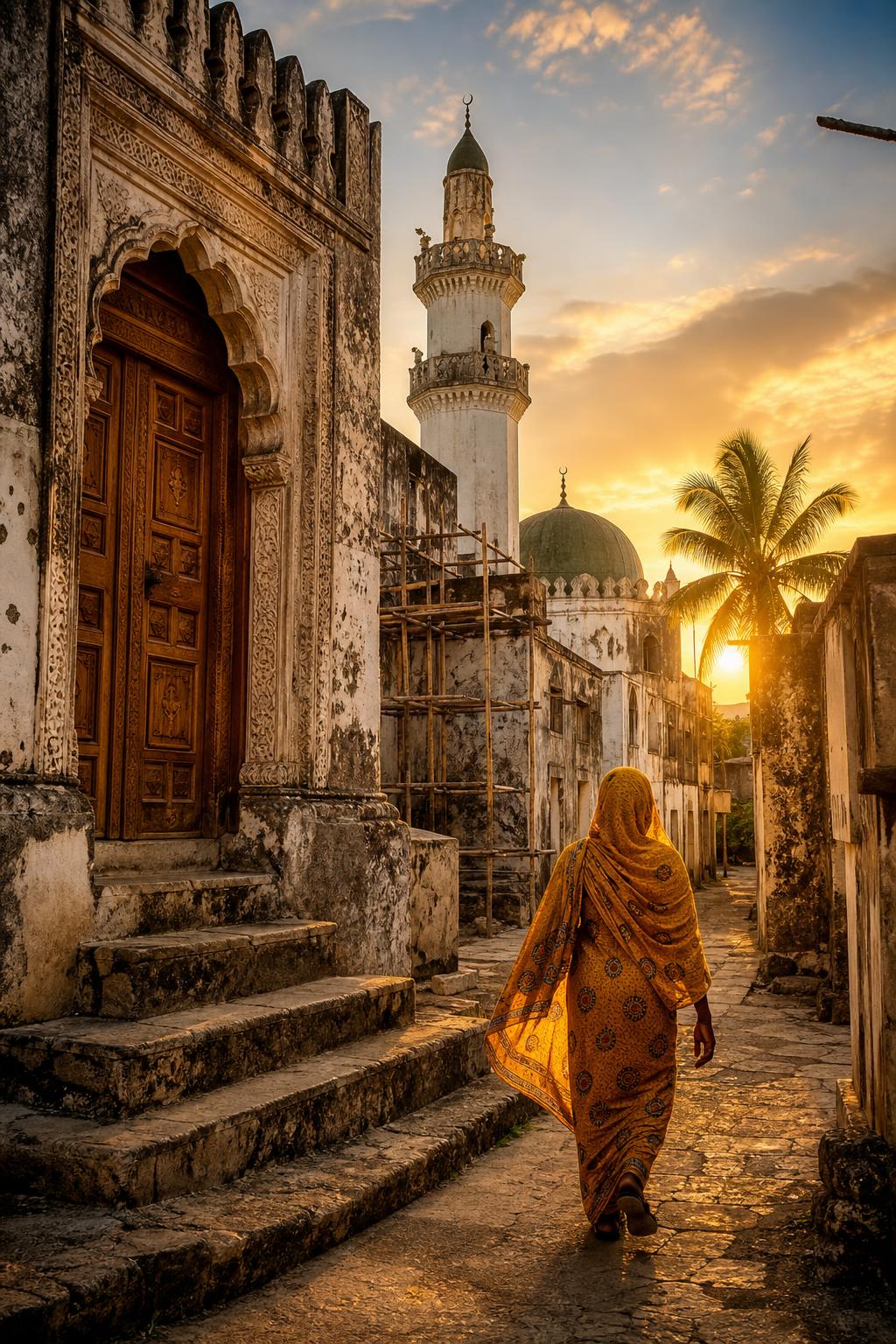 Editorial image of historic Comoros medina architecture after UNESCO World Heritage recognition